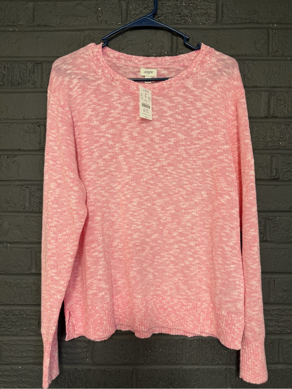 J. Crew Pink Marled Crewneck Sweater